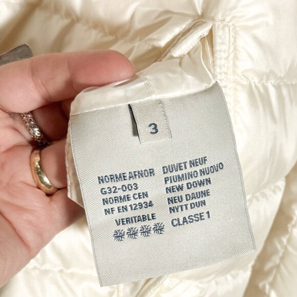 Moncler Ivory Freesia Reversible Tweed Quilted Down Coat - Picture 11 of 16